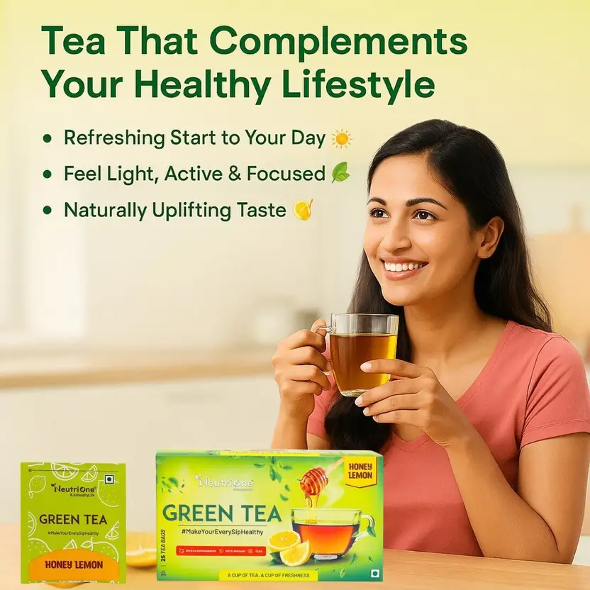 NeutriOne Green Tea Honey & Lemon – 25 Tea Bags | Refreshing & Antioxidant Rich - Image 3