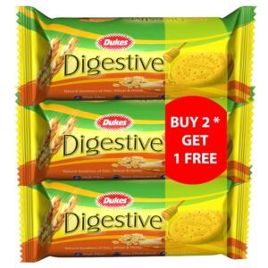 Dukes Digestive biscuits combo pack with Buy 2 Get 1 Free offer, oats wheat and honey flavor