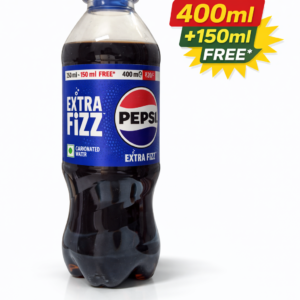 Pepsi Extra Fizz 400ml plastic bottle with 150ml free offer on white background