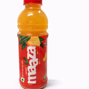 Maaza Mango Drink 250ml plastic bottle with red label on white background