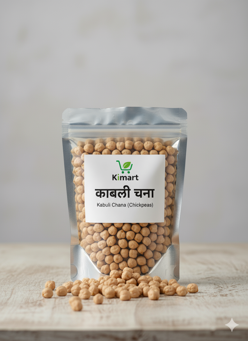 Kimart Kabuli Chana (Chickpeas) in resealable pouch packaging