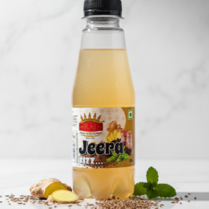 RAJ Jeera Fizz 160ml spiced carbonated drink bottle with cumin, ginger and mint flavor