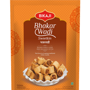 Bikaji Bhakar Wadi Sweetkin 400g pouch – crispy fried round patties traditional Indian snack