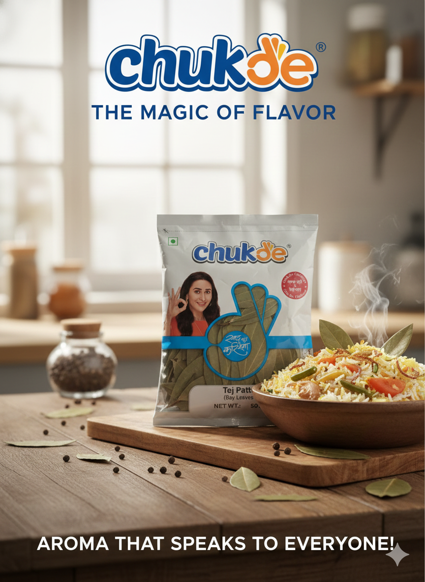 Chukde Tej Patta bay leaves 50g pack for aromatic Indian cooking