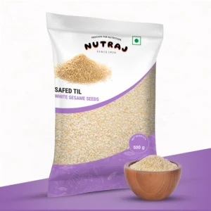 Nutraj Safed Til White Sesame Seeds 500g resealable pack