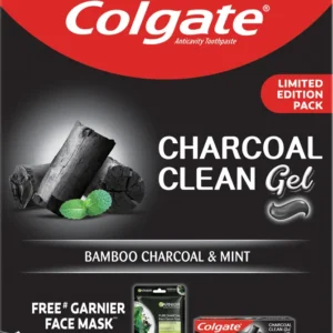 Colgate Charcoal Clean Gel toothpaste bamboo charcoal and mint 4x120g pack with free Garnier face mask