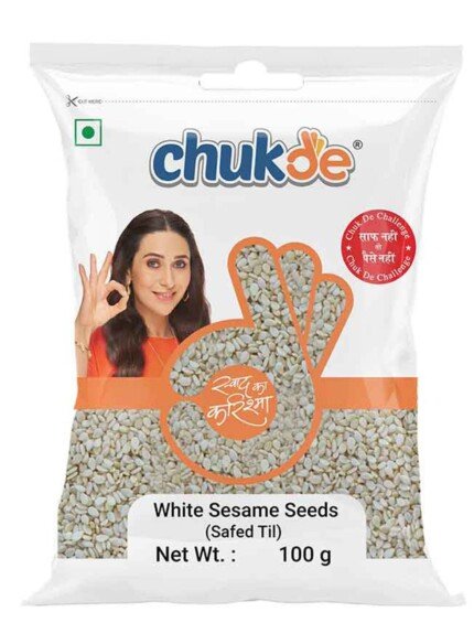 Chukde White Sesame Seeds (Safed Til) 100g pack premium quality til