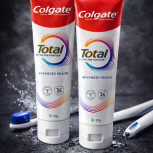 Colgate Total Active Prevention Advanced Health toothpaste 120g tube, red and white packaging for complete oral care protection.