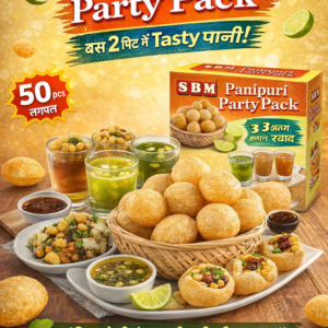 SBM Panipuri Party Pack 50 pcs ready to fry puri with 3 pani flavours