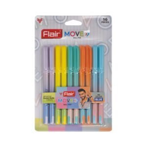 Pastel color body Flair MOVE ball pen set with smooth blue ink and jumbo refill