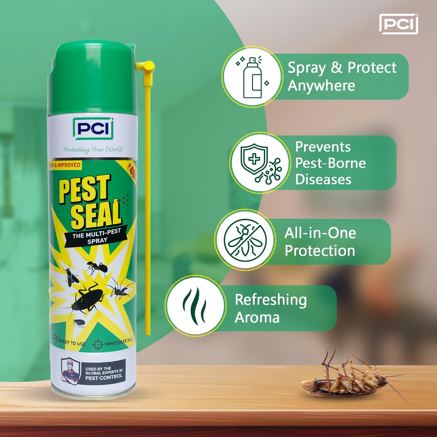 PCI Pest Seal multi pest spray can for cockroach, mosquito and insect control with instant kill formula