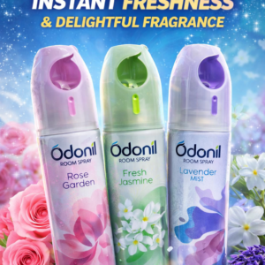 Odonil room spray lavender mist air freshener bottle with automatic spray design and multi-fragrance pack