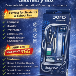 DOMS Geofine geometry box with complete mathematical drawing instruments set for students