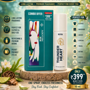 Riya Melody Eau De Parfum and Thunder Heart Perfume Body Spray combo pack with long lasting fragrance and premium packaging