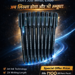 UNOMAX ULTRON 2X liquid ballpoint pens pack of 10 with matte black finish and smooth writing technology