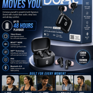 boAt Airdopes 148 Gen 2 True Wireless Earbuds with 48 Hours Playback, ENx Calling, Bluetooth v5.4, BEAST Mode and IPX4 Water Resistance