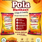 MAC 'N' ME Pola Namkeen Crispy & Crunchy snack pack (front and back) showing product packaging, branding, ingredients, nutritional information, and manufacturing details.