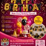 Happy Birthday Foil Balloon Letter Set (Gold & Black) – 16 Inch Alphabet Balloon Decoration Kit for Birthday Party.