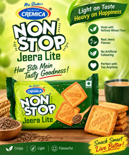 Mrs. Bector’s Cremica Non Stop Jeera Lite Biscuits – Jeera Flavoured Crispy Biscuits